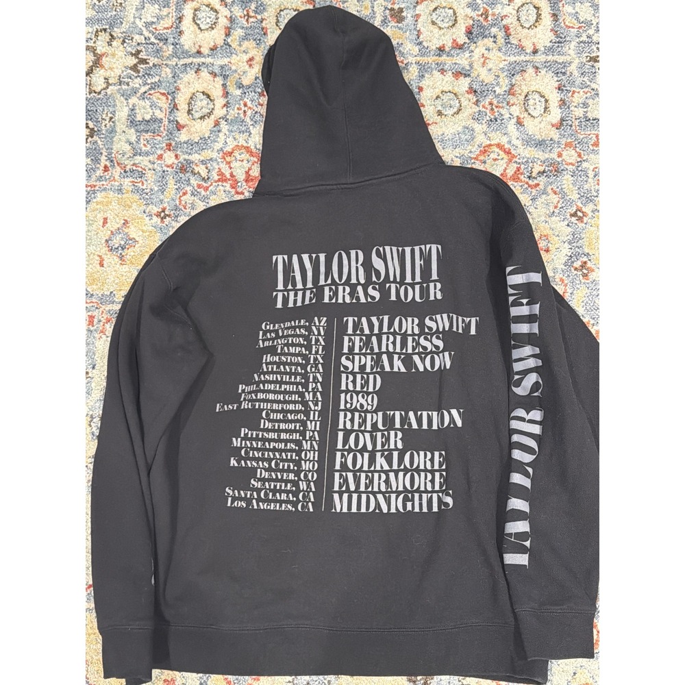 Taylor Swift Eras Tour Hoodie Women XL Black Official Merch Houston EUC - Picture 8 of 8